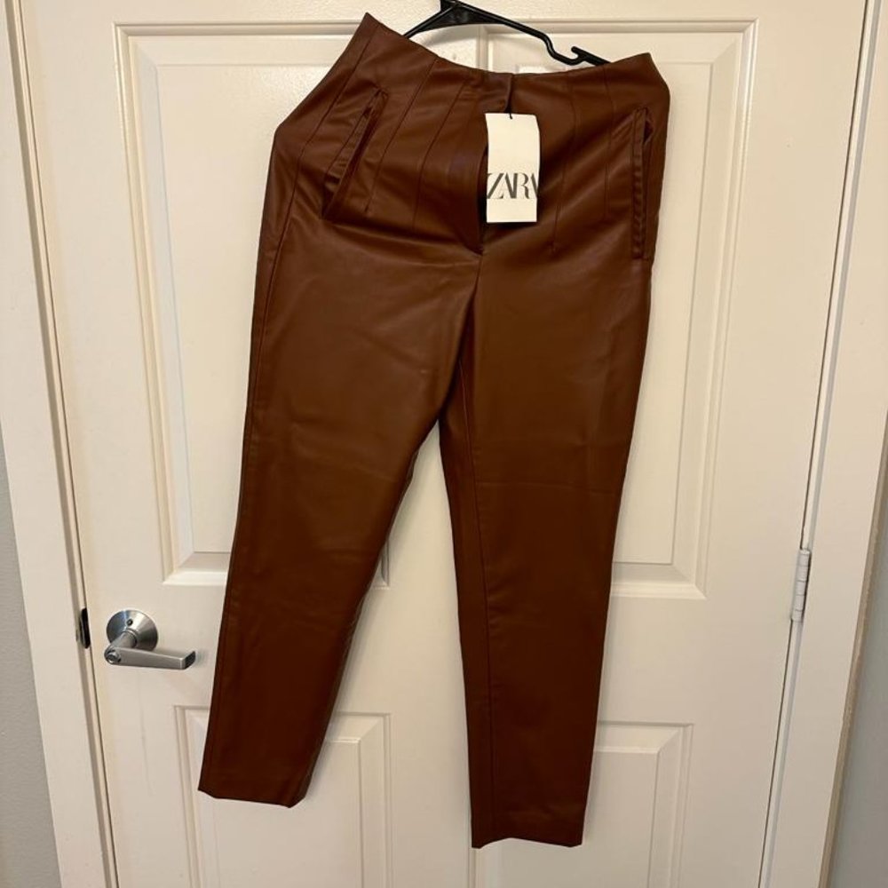 Zara Brown Leather Pants